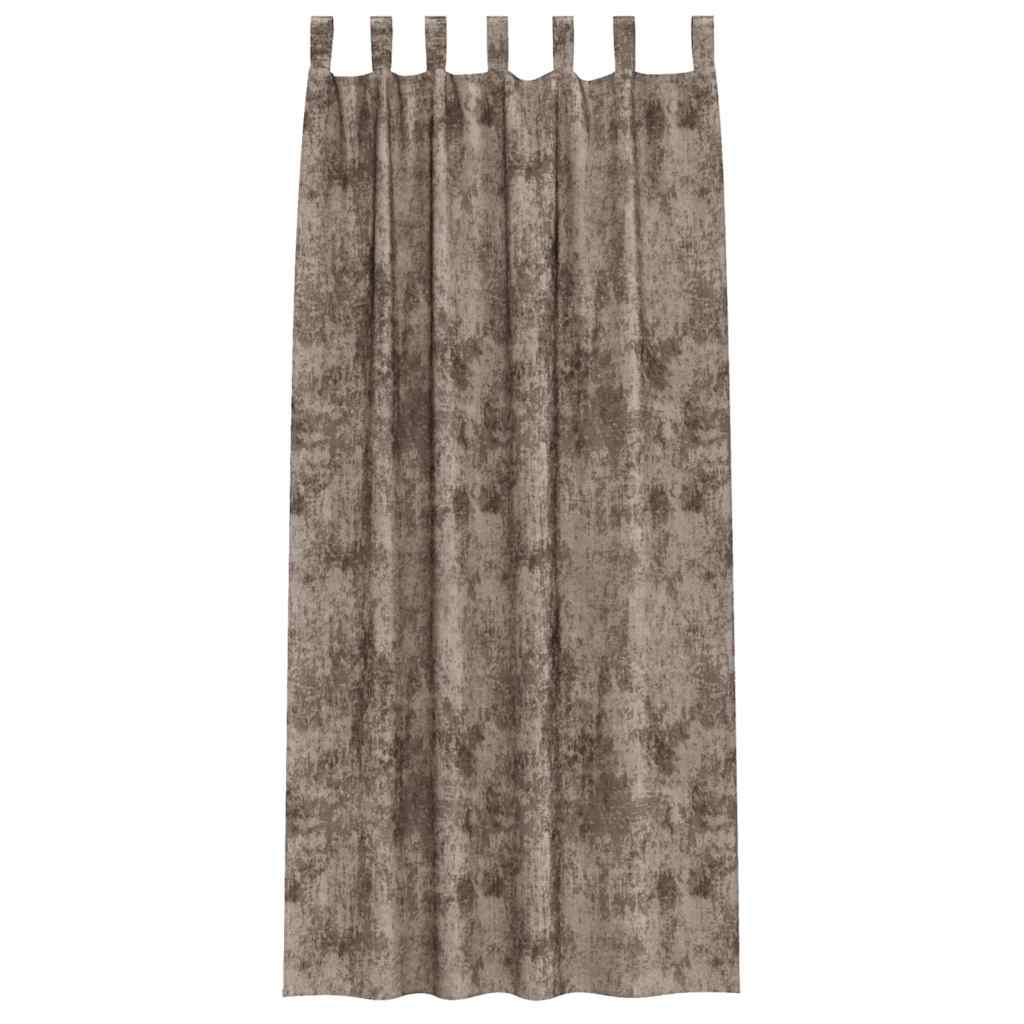 Curtain with Curtains 2 pcs Cappuccino 245 x 140 cm Velvet